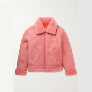 Designer's Pink Shearling Jacket