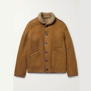 Men's Coffee Brown Shearling Jacket