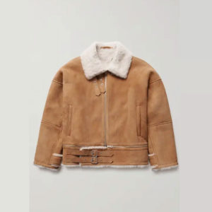 Men's Brown Leather Shearling Jacket